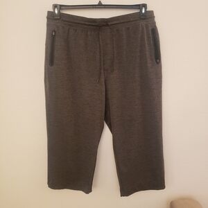 Mens Russell Gray Athletic Pants with Zip Pockets Elastic Waist Size XL - 40/42